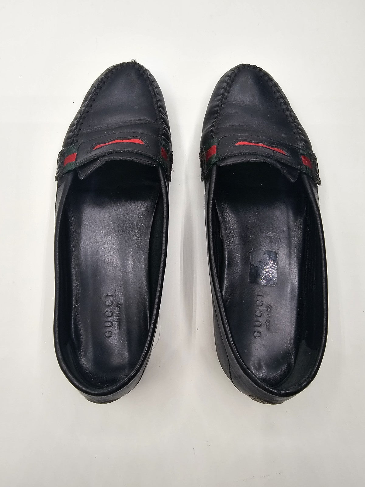Gucci Moccasins Loafers Flats Size 35.5 Used Black Some Wear