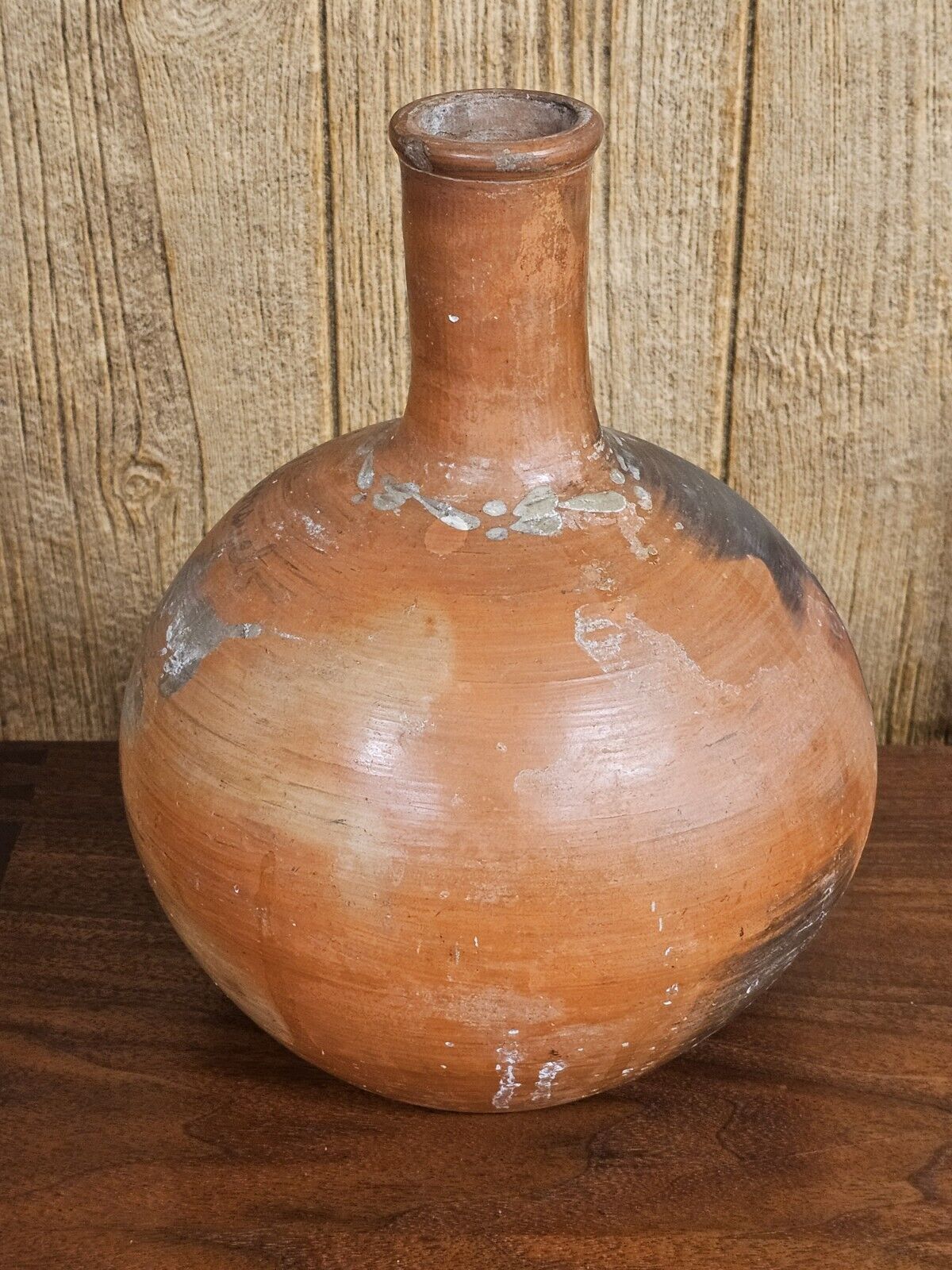 Antique South American Mexican South Western Folk Art Handmade Terracotta Vase 