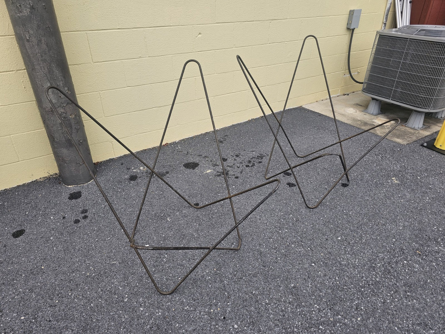 Vintage Mid Century Butterfly Chair Metal Iron Pair by Knoll? Bases Only