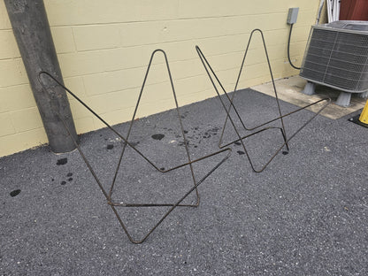 Vintage Mid Century Butterfly Chair Metal Iron Pair by Knoll? Bases Only