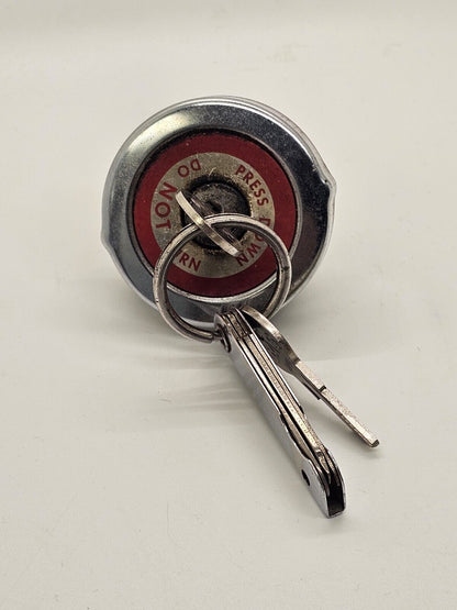 Vtg 1974 Husqvarna Motorcycle Vented Chrome Locking Gas Cap XO-1908 