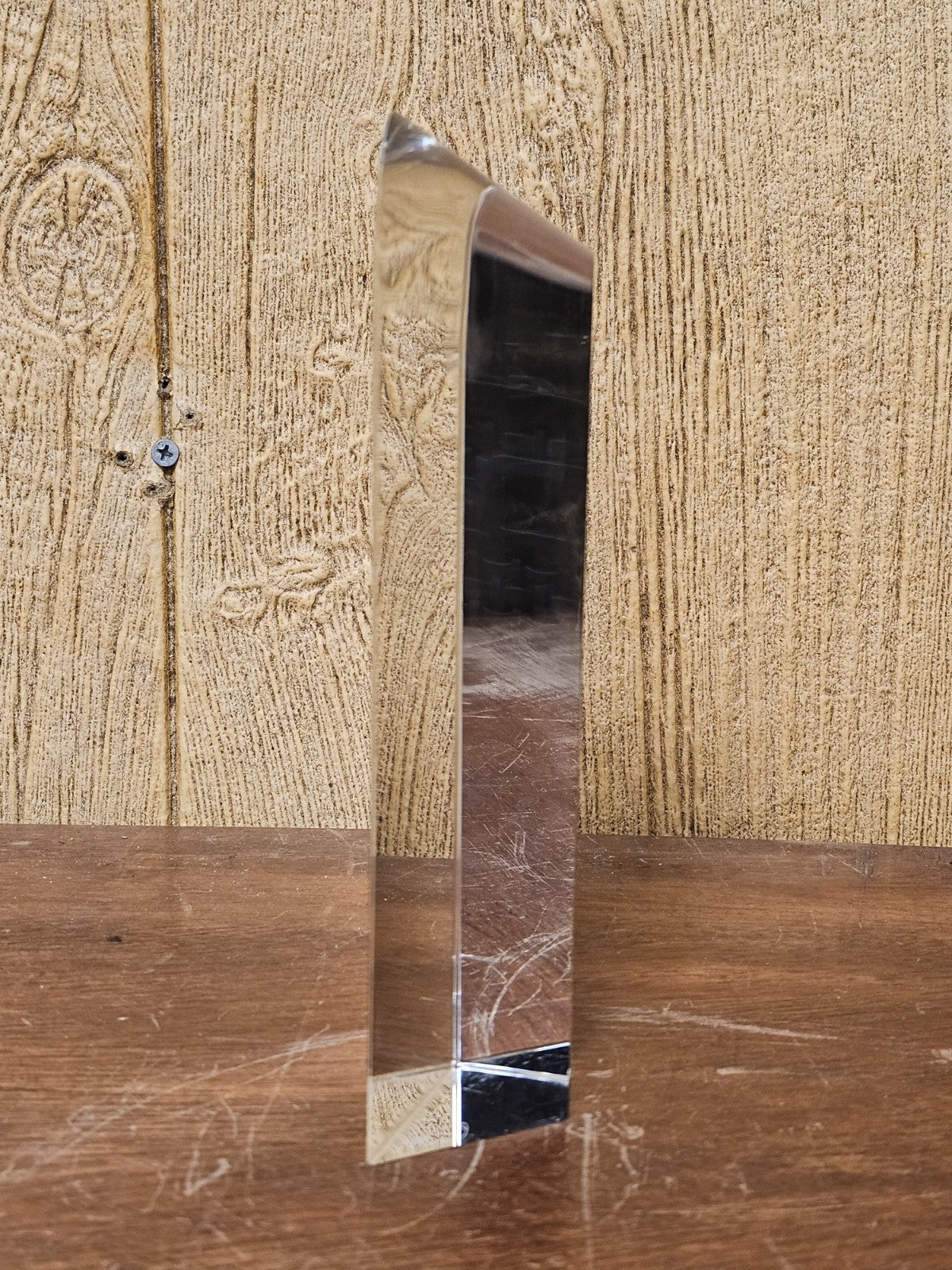 Hoya Crystal “Portal” Sculpture By Toshio Sugasawa 8.25" T x 3" x 2" Light Decor