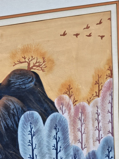 Original Zhang Xuanzheng Chinese Farmer Peasant Folk Art Watercolor Painting