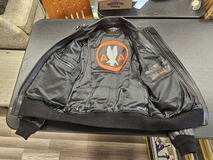 Vtg American Airlines Gibson & Barnes Men's Skyliner Flight Leather Jacket  42R