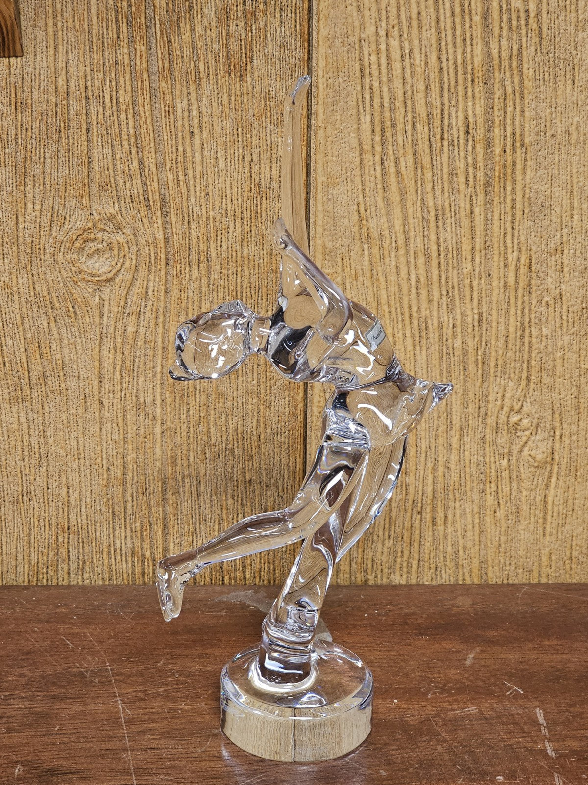 Baccarat Crystal Ice Skater Lady Girl Figurine Sculpture 11.75" Signed France 
