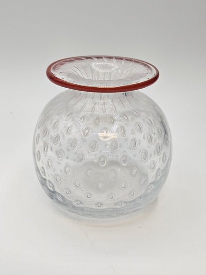 Kosta Boda Signed Bertil Vallien Opalescent Controlled Bubble Vase Pair
