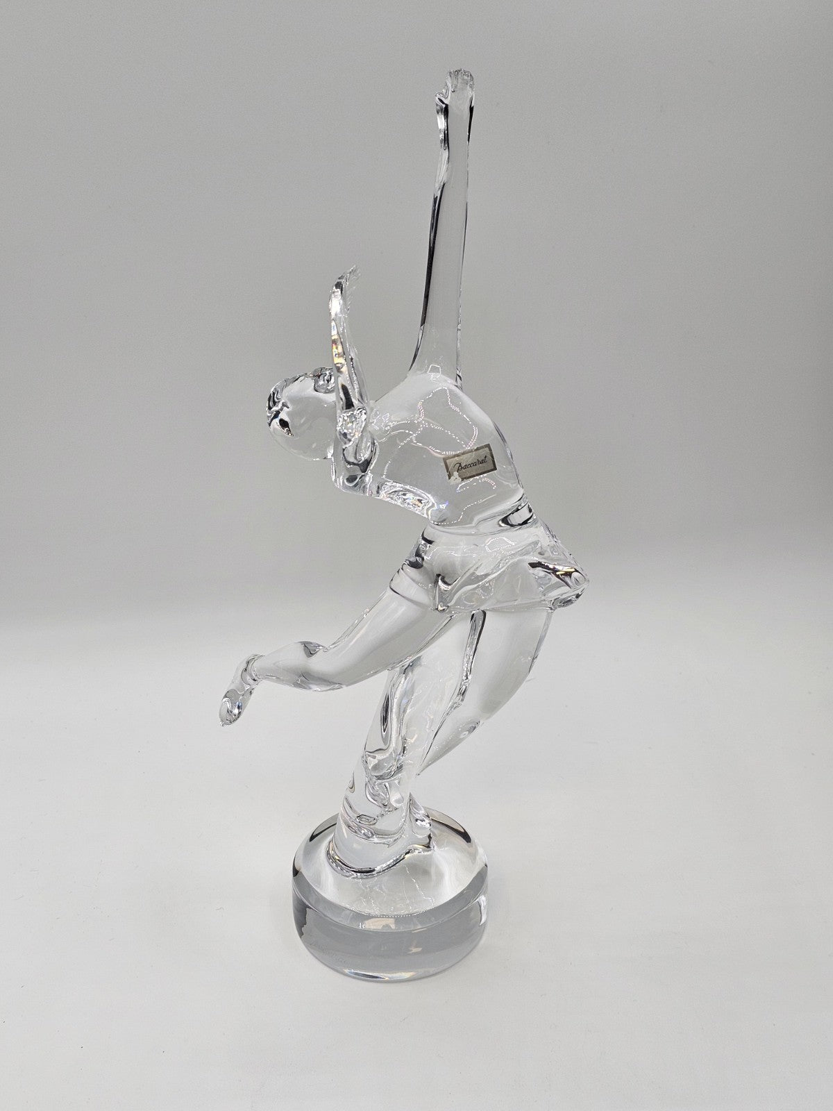 Baccarat Crystal Ice Skater Lady Girl Figurine Sculpture 11.75" Signed France 