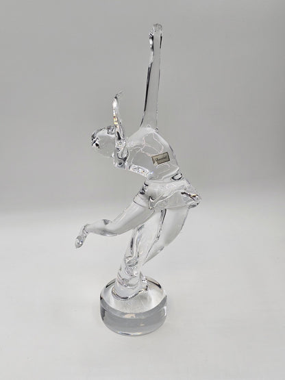 Baccarat Crystal Ice Skater Lady Girl Figurine Sculpture 11.75" Signed France 