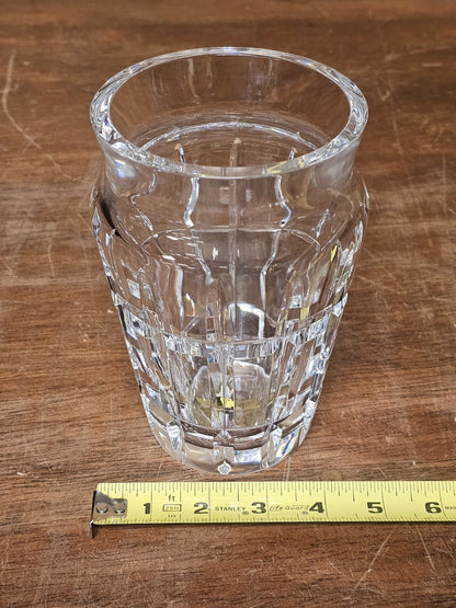 Baccarat Nadine Crystal Floral Vase 6.75” Tall Signed Baccarat France 4.5" Wide