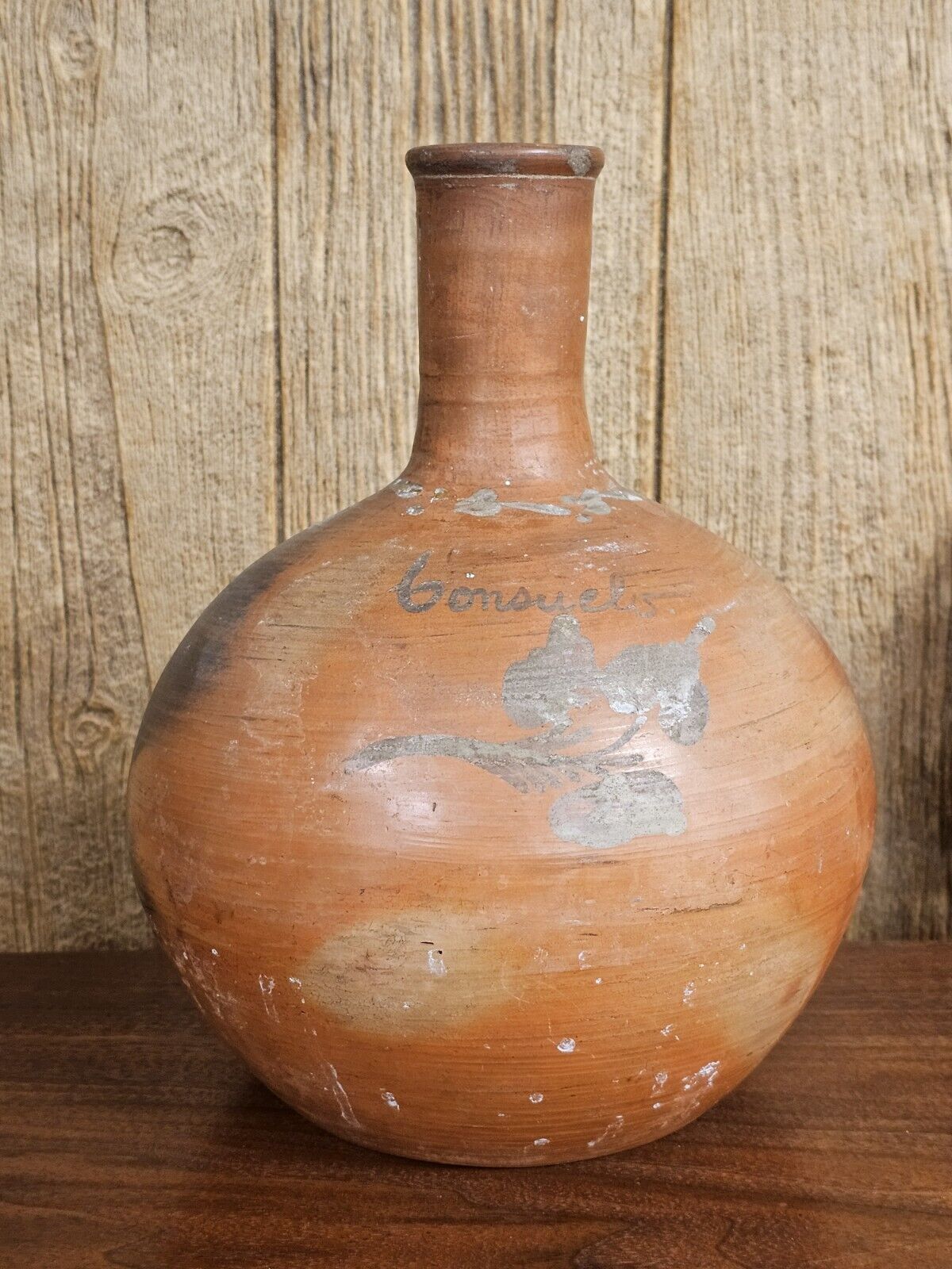 Antique South American Mexican South Western Folk Art Handmade Terracotta Vase 