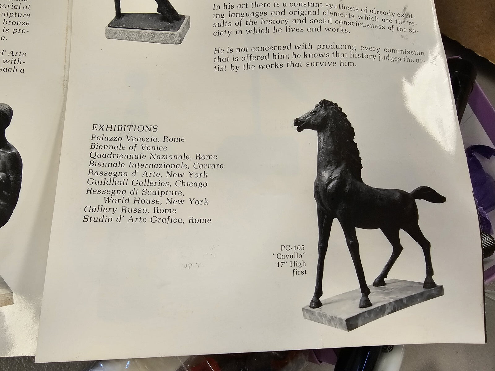 Vtg MCM Modernist Figural Bronze Horse By Pino Conte Italian "Cavallo" 14.5" T