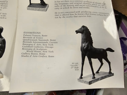 Vtg MCM Modernist Figural Bronze Horse By Pino Conte Italian "Cavallo" 14.5" T