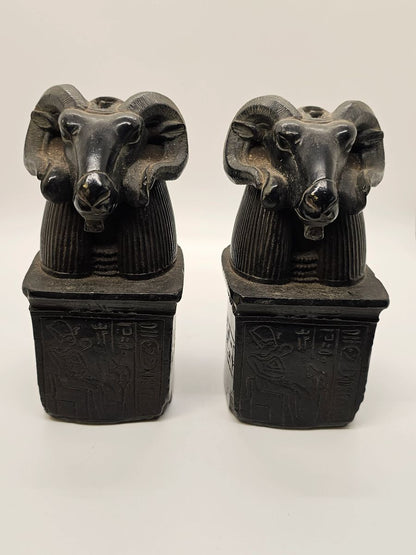 Amun The Ram God of Egypt Pair of Bookends 1990s