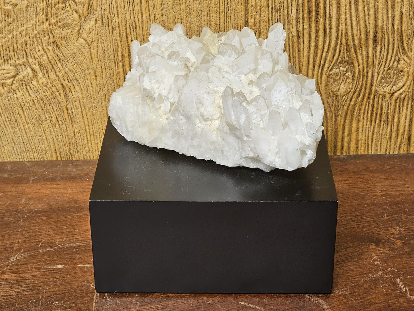 Cyan Design White Quartz Black Base & White Crystal Table Accent Decor 7" X 7"