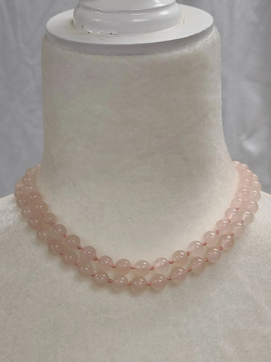Pink Quartz Love Gemstone Beaded Necklace