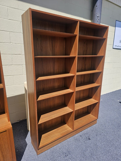 MCM Danish Teak Bookcases Shelving Modular By Poul Hundevad Tambour Doors