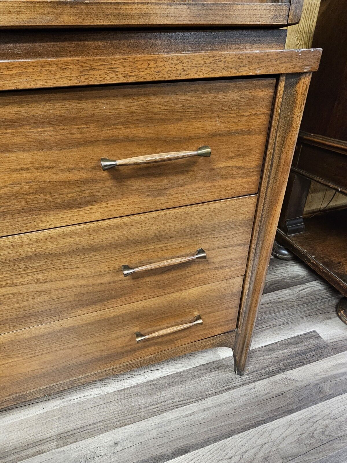 MCM Walnut Highboy Dresser Armoire By Kent Coffey For Perspectra 5 Drawer