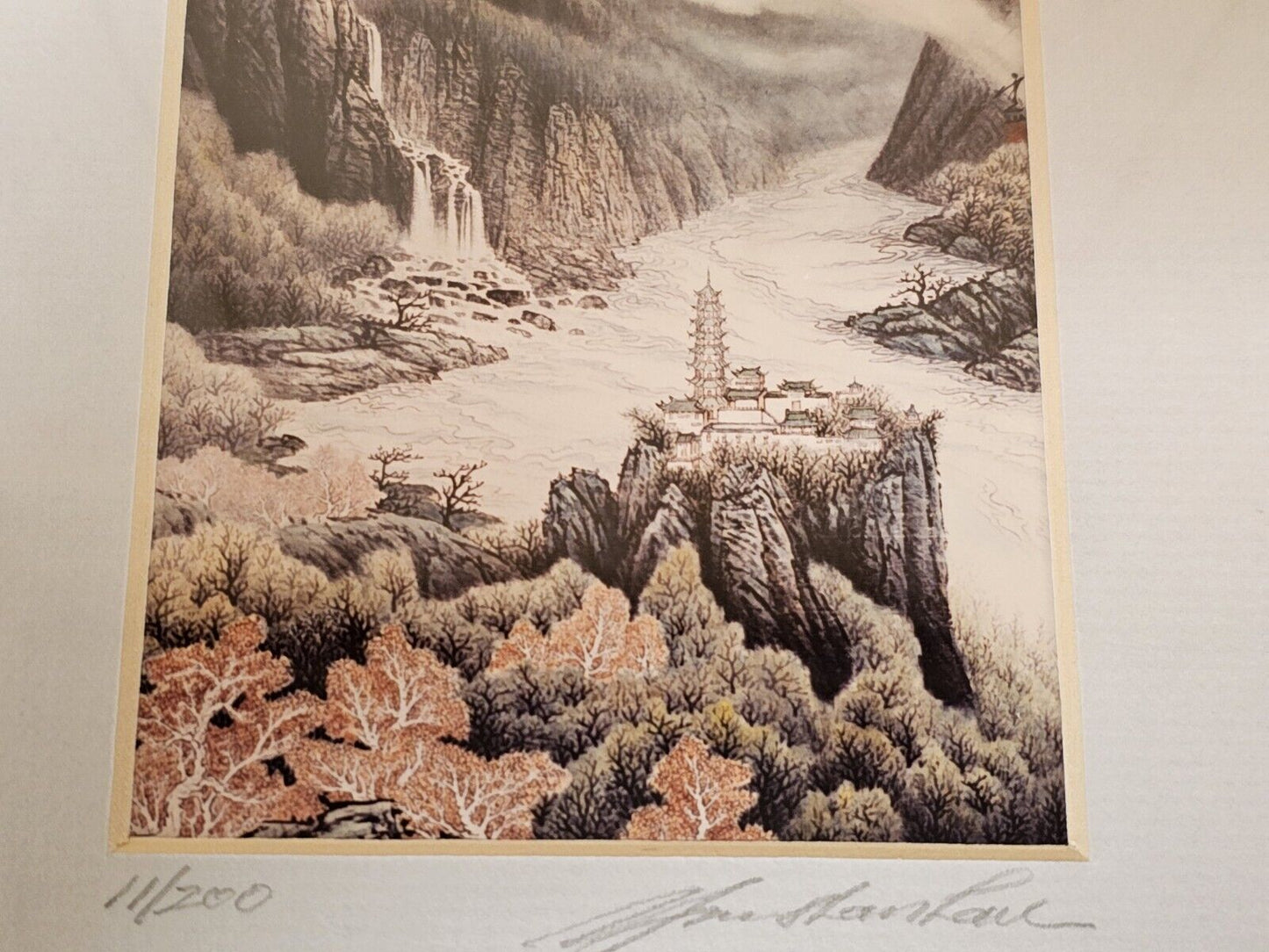 Yun Shan Lau Signed & Numbered Lithograph Art Print Misty Mountain 11/200