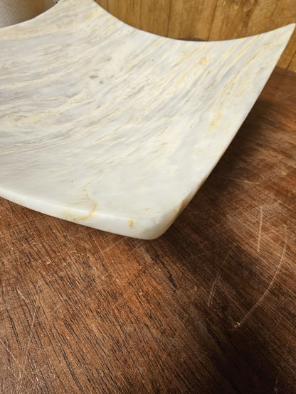 Post Modern Maitland-Smith Large Carved Marble? Centerpiece Dish Bowl