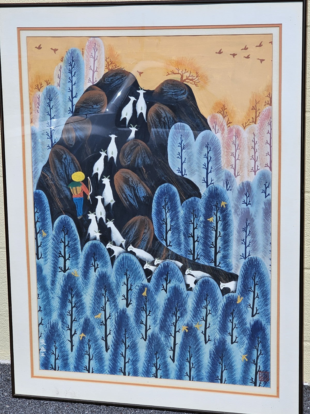 Original Zhang Xuanzheng Chinese Farmer Peasant Folk Art Watercolor Painting