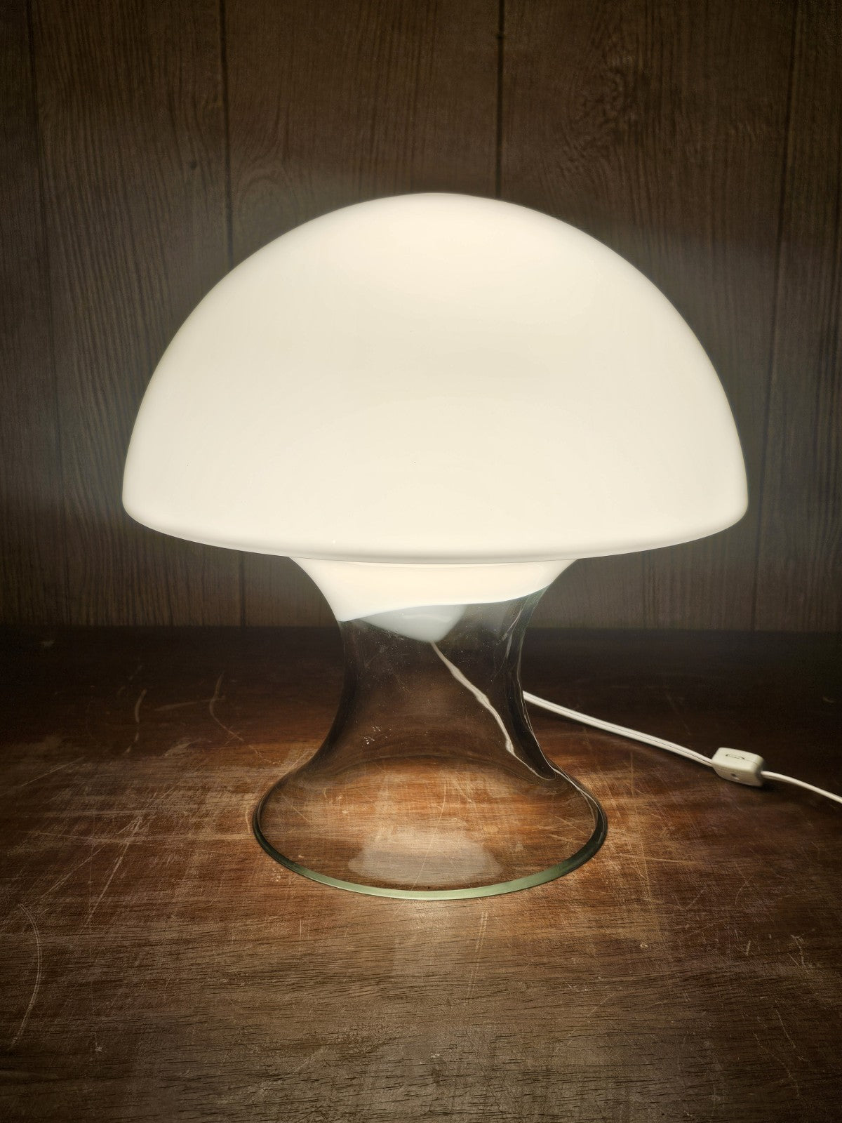 MCM Postmodern Italian Murano Glass Mushroom Table Lamp Gino Vistosi 14.5" Tall