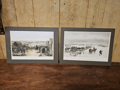 William Simpson 1850s Lithograph Pair Of The Crimean War In The East 