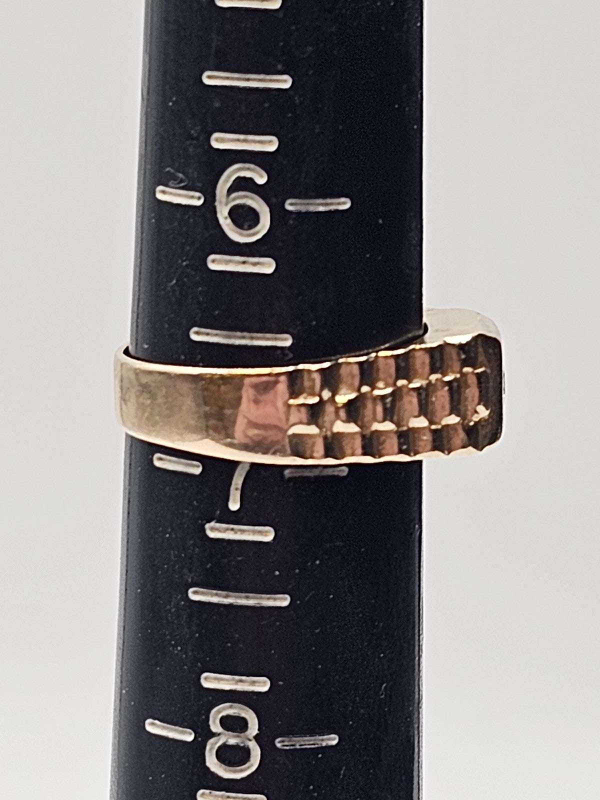 Vtg 14K Yellow Gold & Diamond? Rolex Style Ring 4.2 Grams Size 6.5