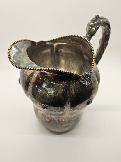 Vtg Simpson Hall Miller Silver Plated  Pitcher & Cup Compote Set Unpolished