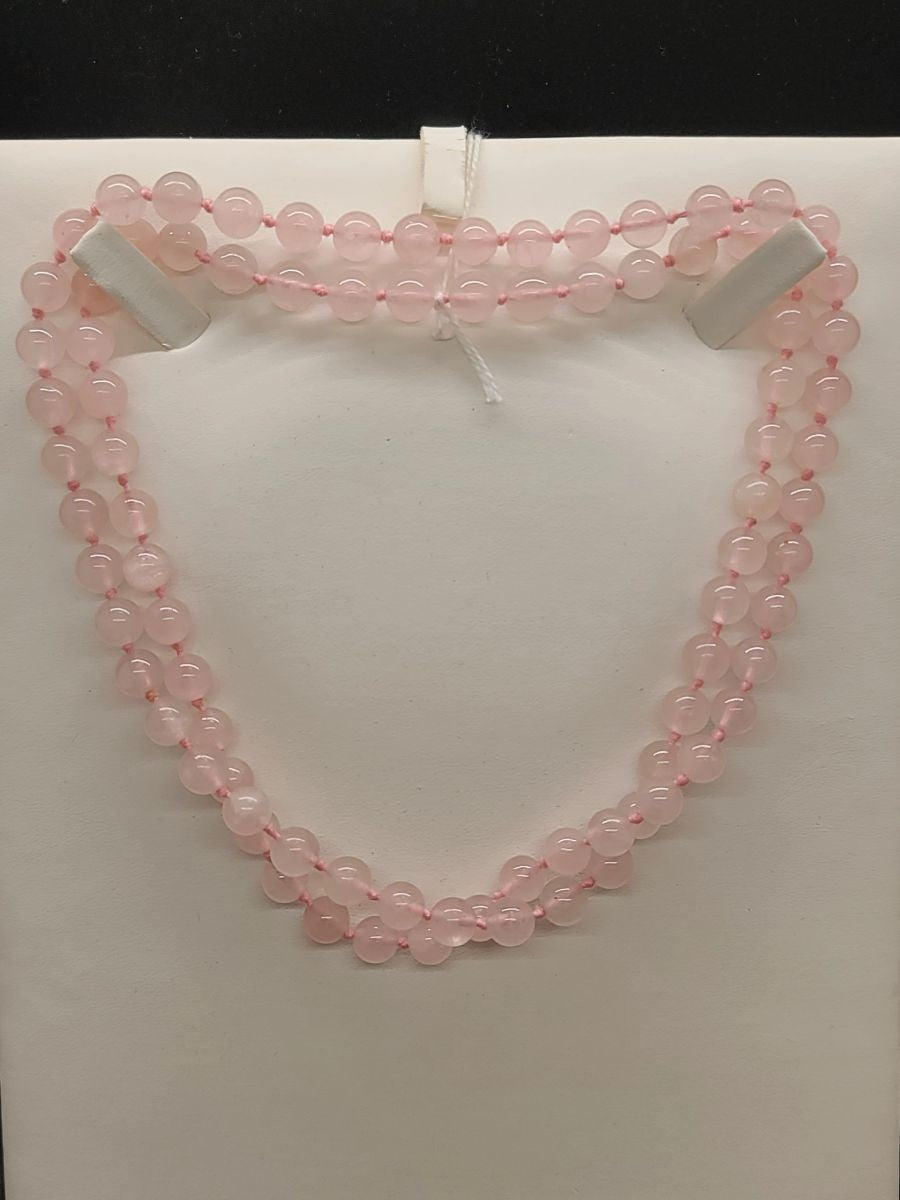 Pink Quartz Love Gemstone Beaded Necklace