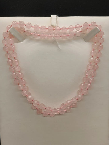 Pink Quartz Love Gemstone Beaded Necklace