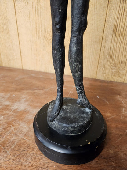 Vtg MCM Modernist Figural Bronze By Pino Conte Italian Standing Ballerina 28.5" 