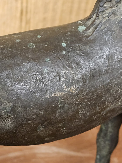 Vtg MCM Modernist Figural Bronze Horse By Pino Conte Italian "Cavallo" 14.5" T
