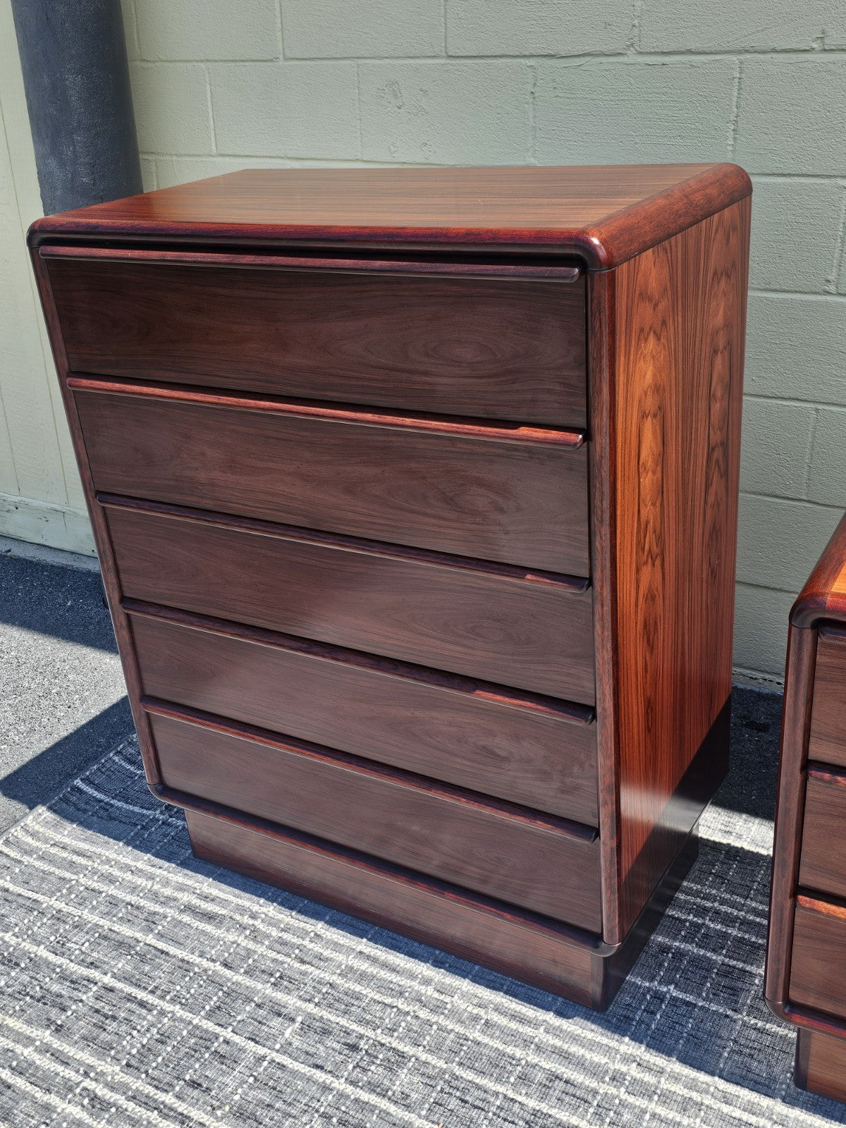MCM Danish Rosewood Dresser Set By Kibaek Mobelfabrik Long Dresser Bedroom 