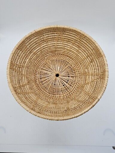 Native American? Hand Woven Lidded Coil Basket Great Quality 6" Tall X 8" Wide