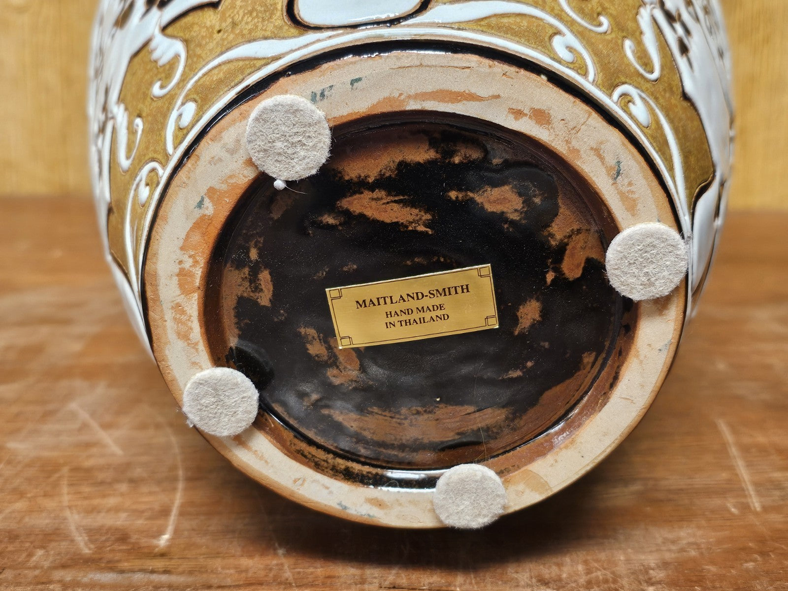 Maitland Smith Ceramic Porcelain Decorative Accent Vase Ginger Jar Urn 21.5 In T