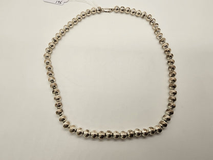 Vintage 925 Sterling Pearl Necklace 20.5 Inch Long 31.5 Grams 