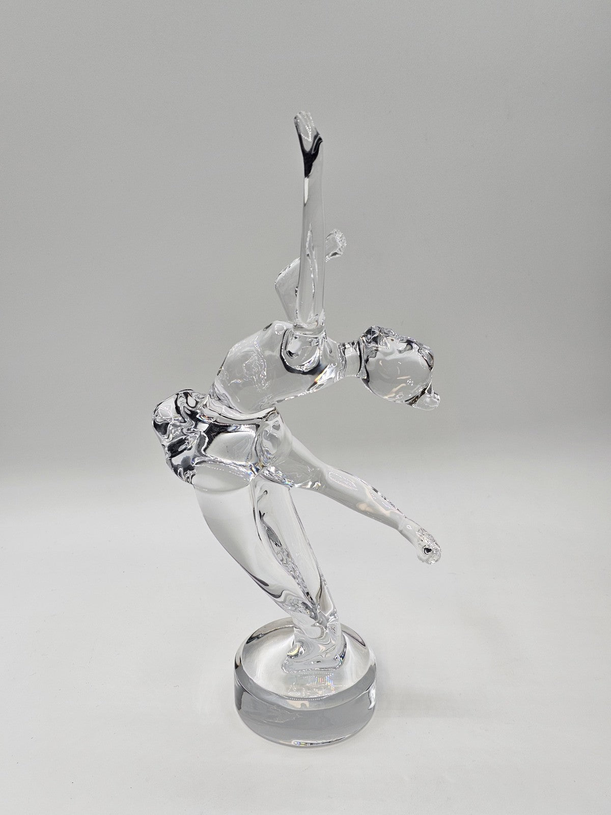 Baccarat Crystal Ice Skater Lady Girl Figurine Sculpture 11.75" Signed France 