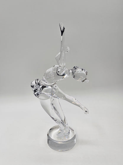 Baccarat Crystal Ice Skater Lady Girl Figurine Sculpture 11.75" Signed France 