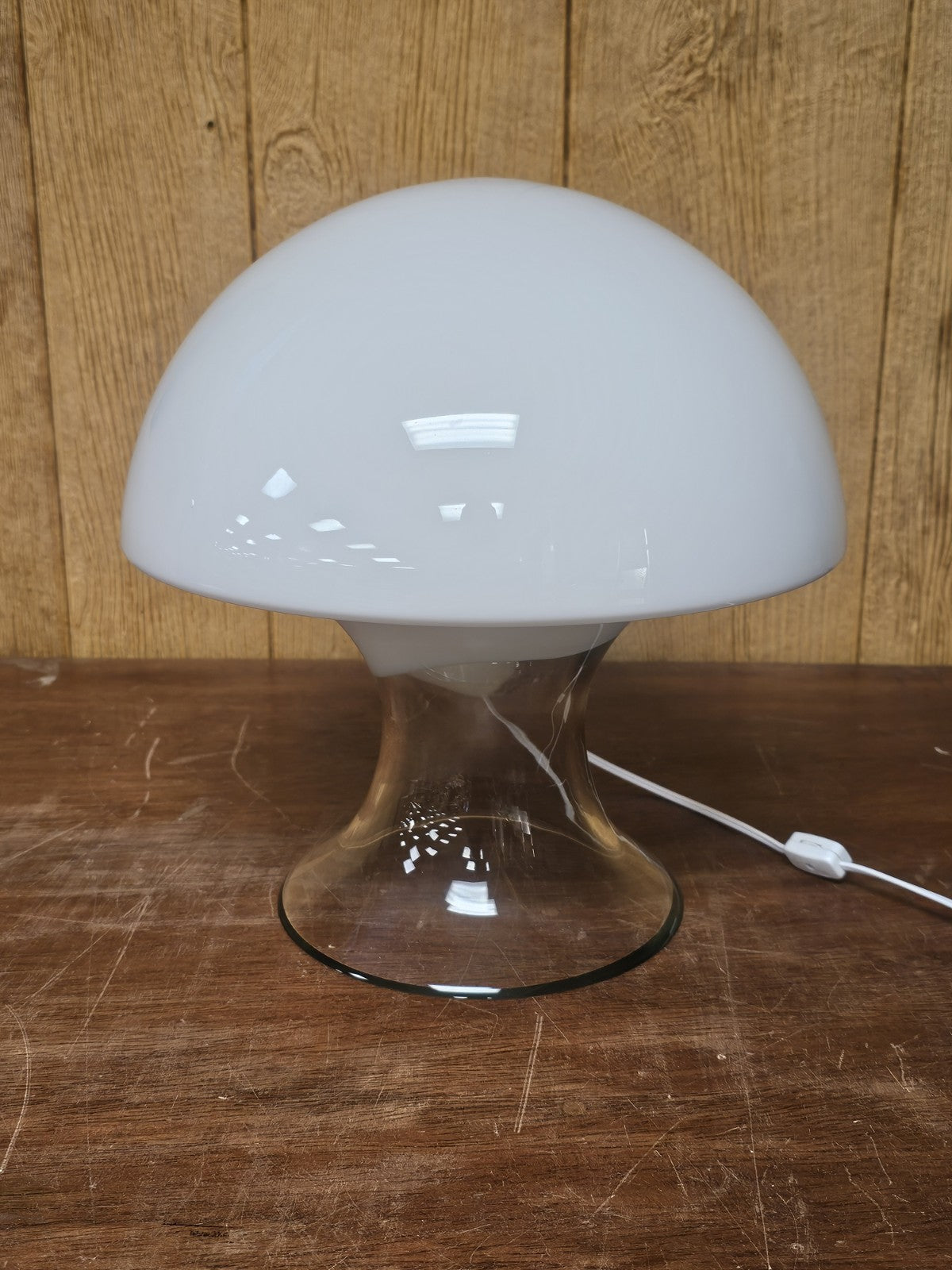 MCM Postmodern Italian Murano Glass Mushroom Table Lamp Gino Vistosi 14.5" Tall