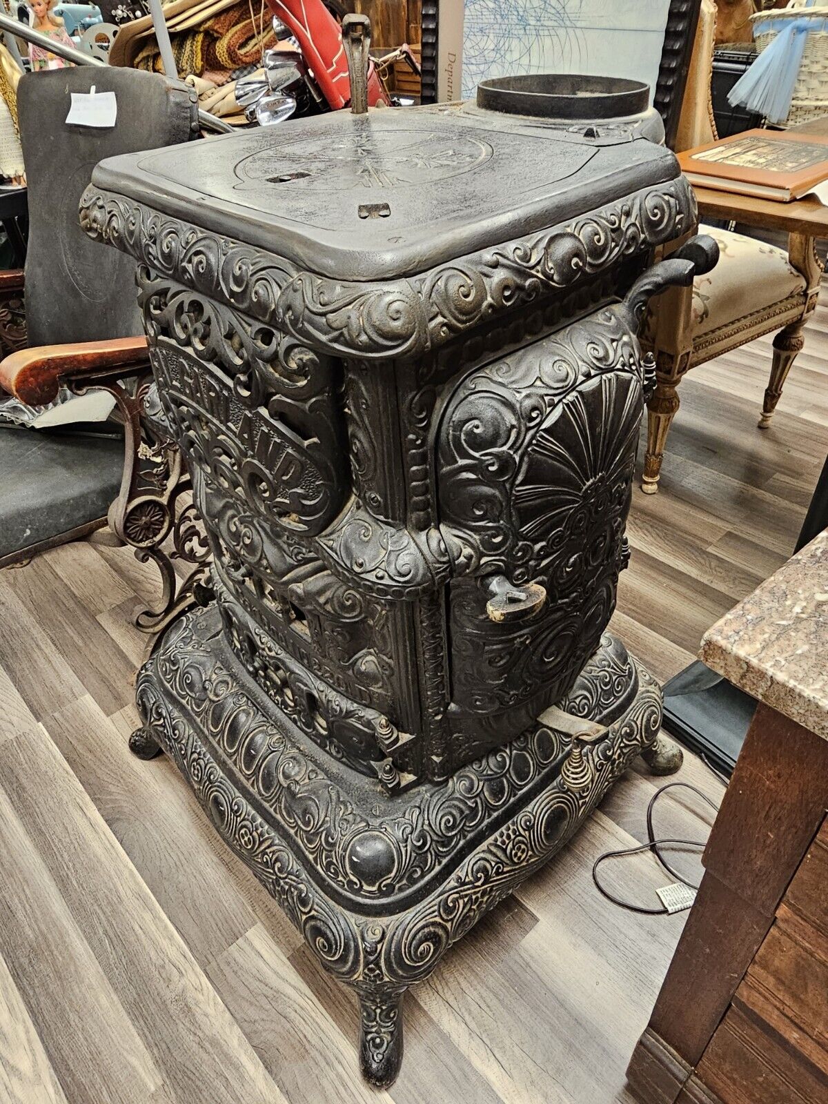 Antique Late 19th Century Cast Iron Parlor Stove By Garland 