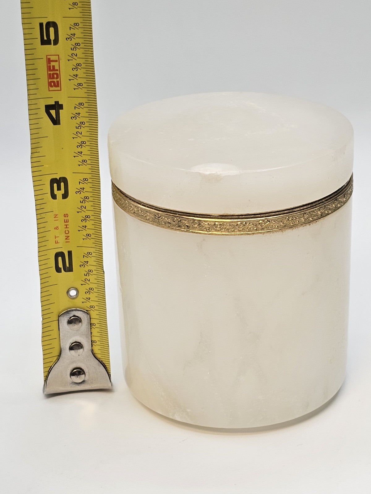 Vintage Italian White Opaline Round Cigarette Trinket Box & 4 Ashtray Coasters