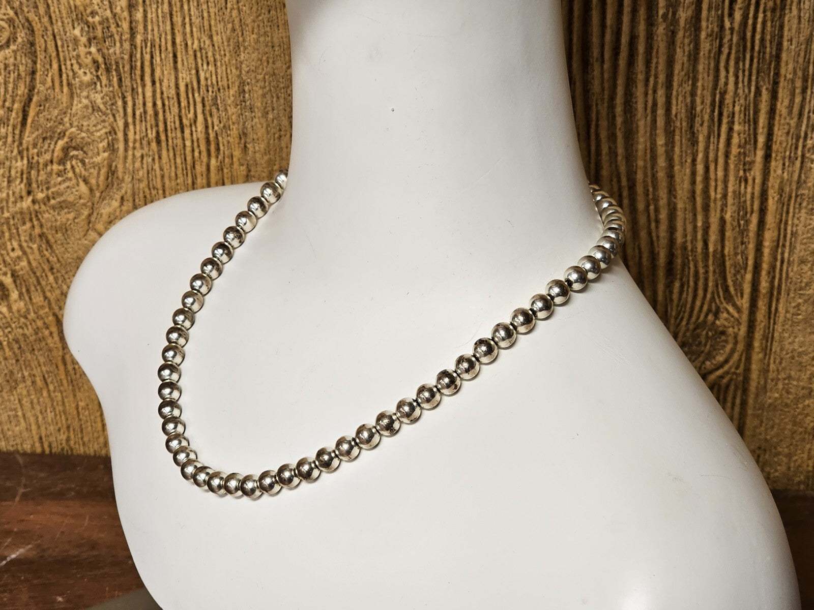 Vintage 925 Sterling Pearl Necklace 20.5 Inch Long 31.5 Grams 