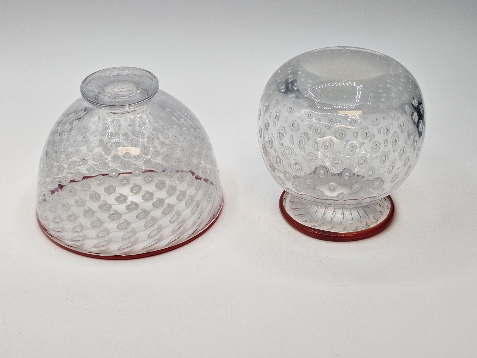 Kosta Boda Signed Bertil Vallien Opalescent Controlled Bubble Vase Pair