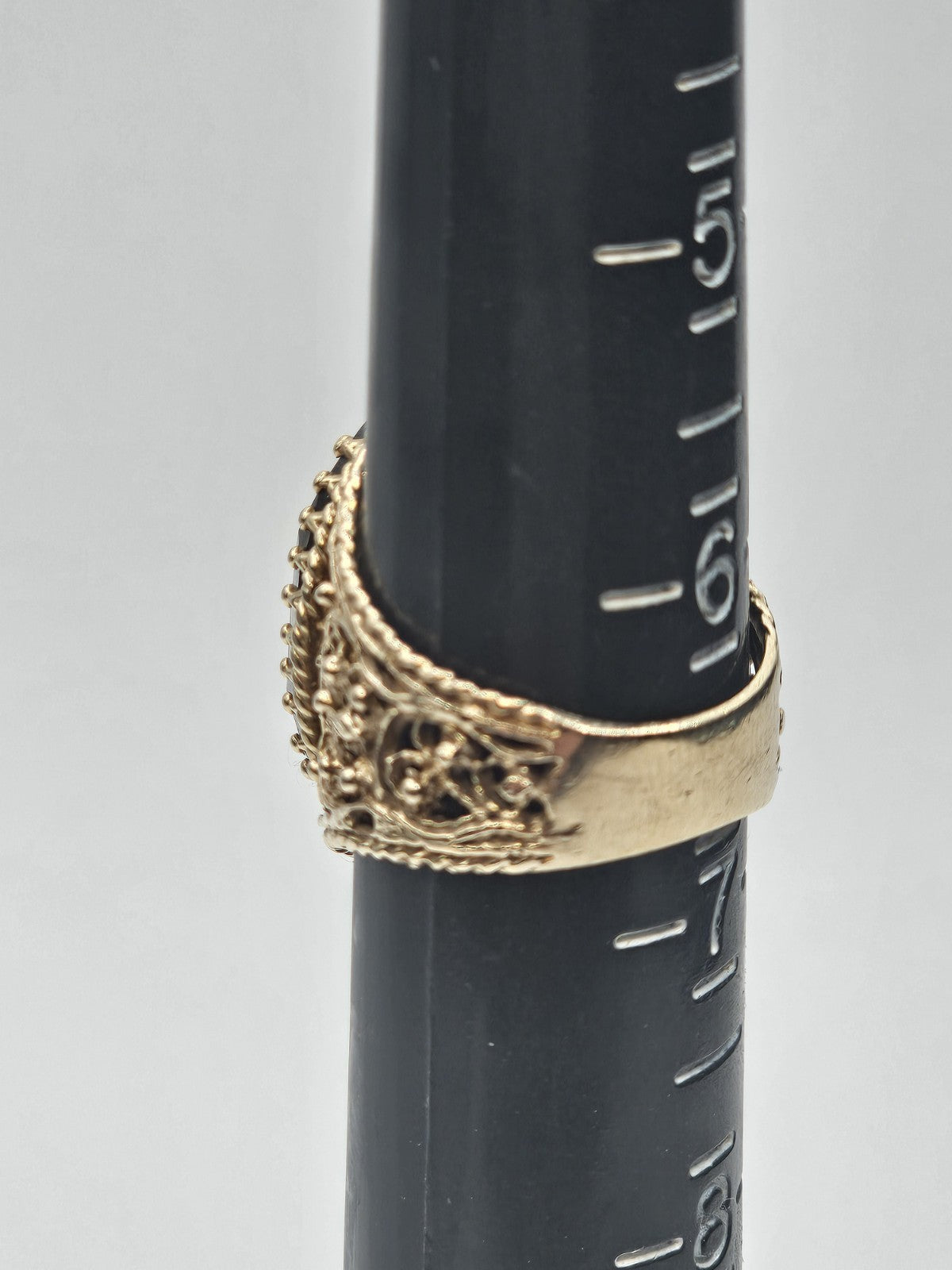 Vtg 14k Yellow Gold Smoky Quartz Cocktail Ring Size 6 Appx 7.4 Grams