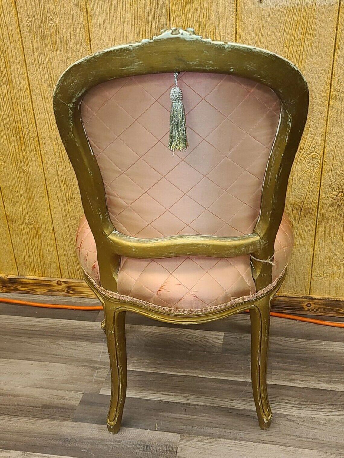 French Style Bedroom Chair with Needlepoint Back