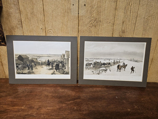 William Simpson 1850s Lithograph Pair Of The Crimean War In The East 
