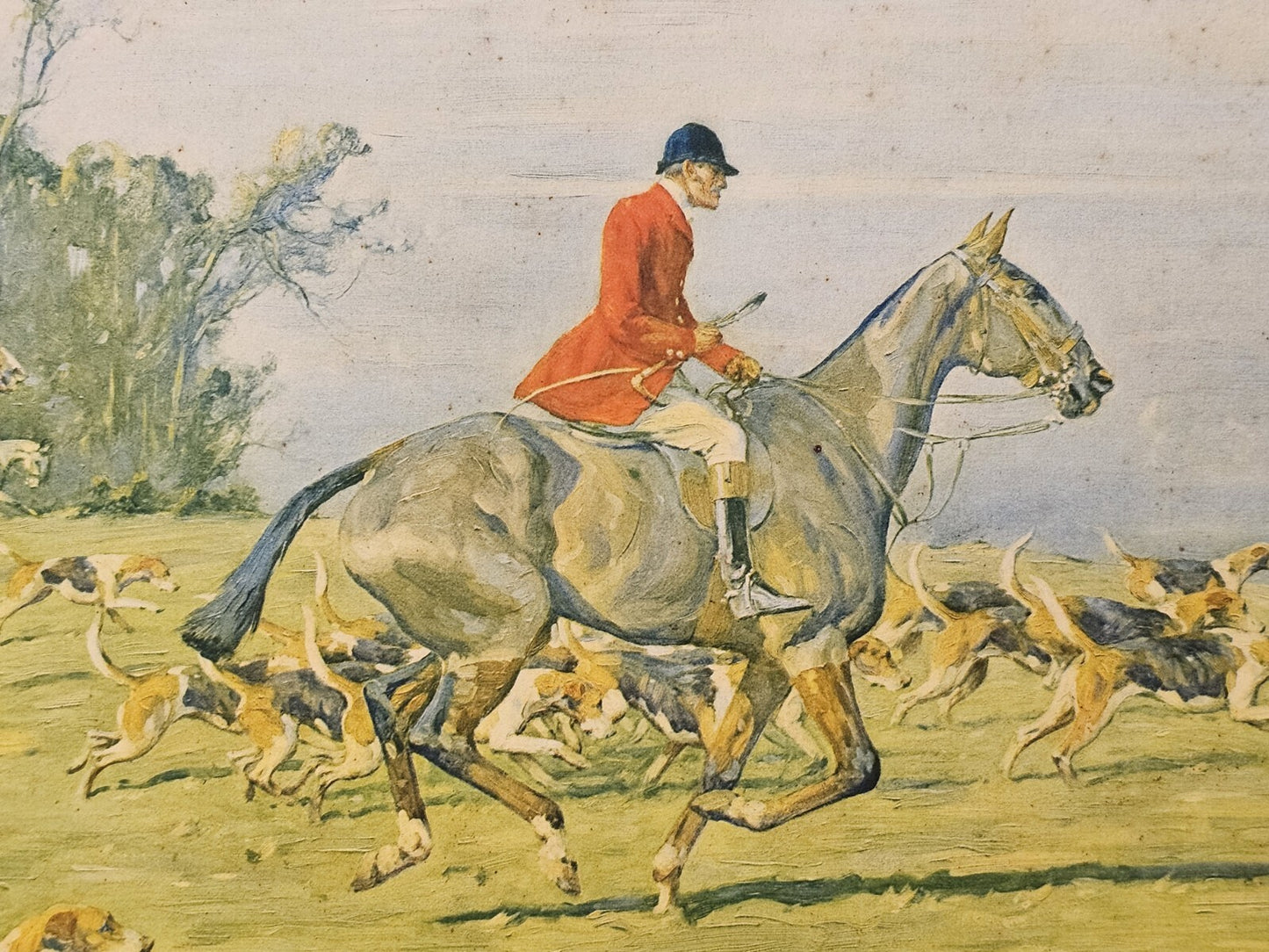Vtg George Wright Fox Hunt Scene "Forrard Away" Print 1933