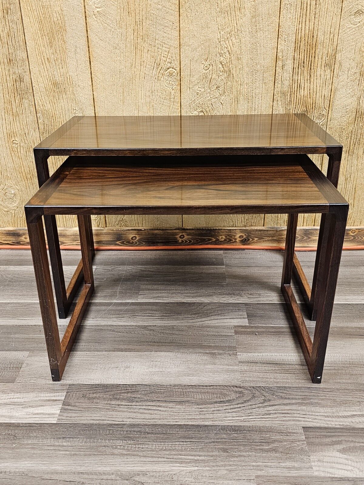 MCM Rosewood Nesting Tables Danish Scandinavian Set Of 2 Vildbjerg Mobelfabrik