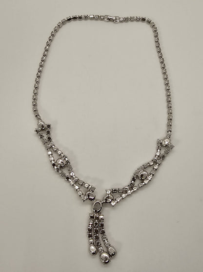 Vintage Sparkly Rhinestone Statement Necklace Choker 16 Inch High Quality 