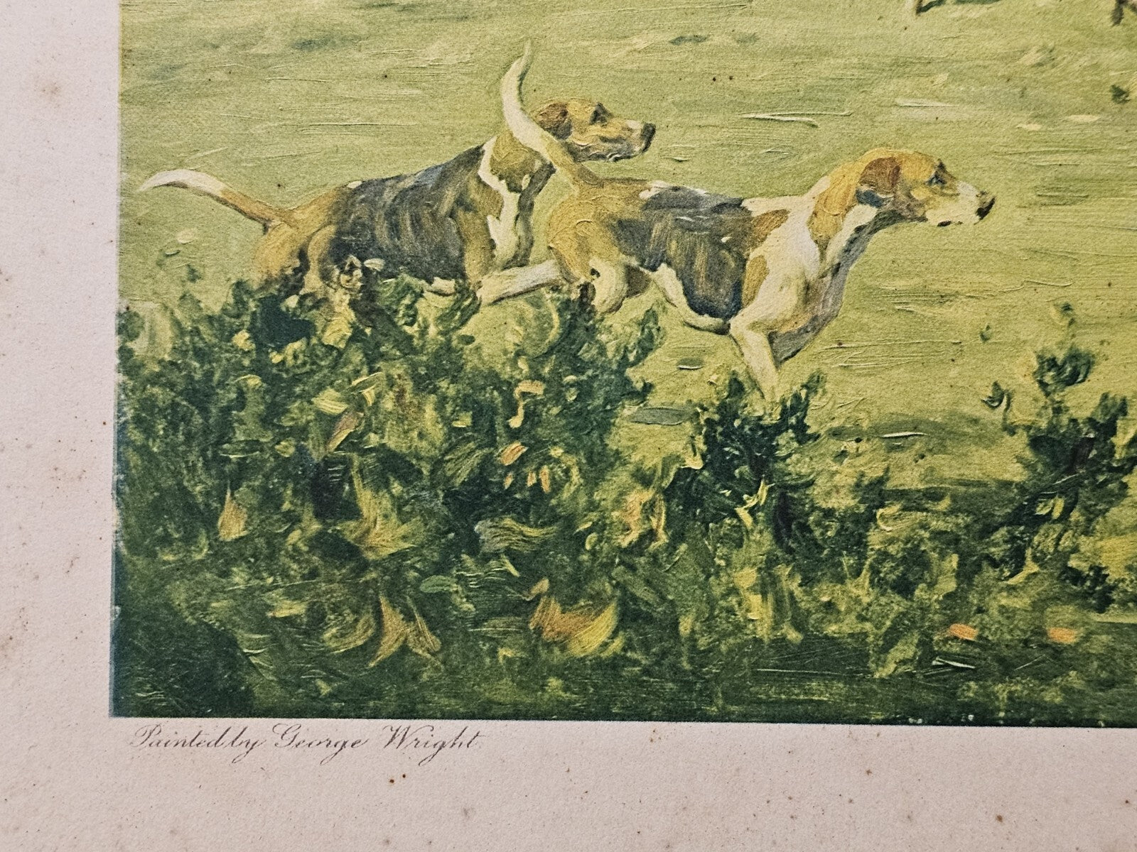 Vtg George Wright Fox Hunt Scene "Forrard Away" Print 1933